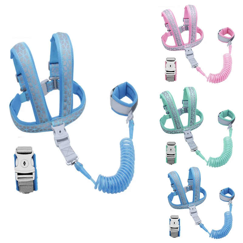 2 in 1 Baby Harness Belt Leashes+Anti Lost Wrist Link,Child Anti Lost Leash Baby Cute Harness Belt Strap Hold Kids Wrist Link