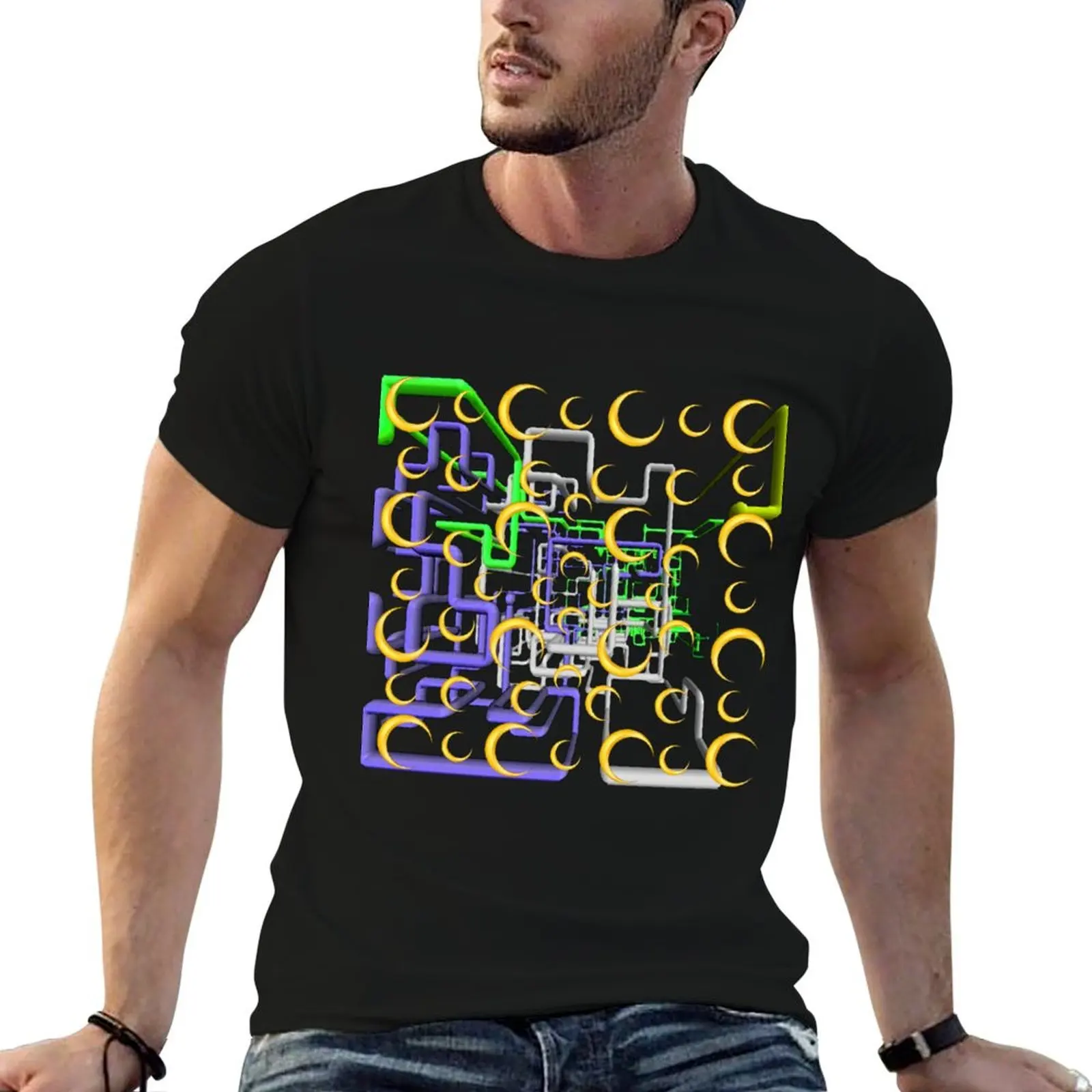 Dan Flashes pattern cool tim robinson #17 yellow,green,white and purple T-Shirt Quick Dry Light Sports T-Shirt