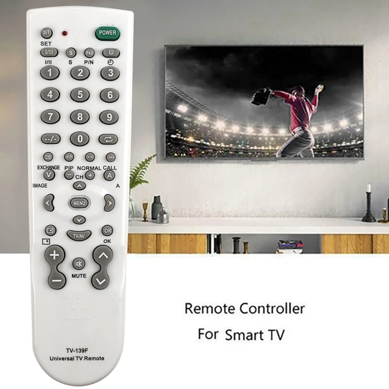 AEE7-Universal TV Remote Control TV-139F Multi-Functional Remote Control Smart Remote Controller Replacement Remote Control