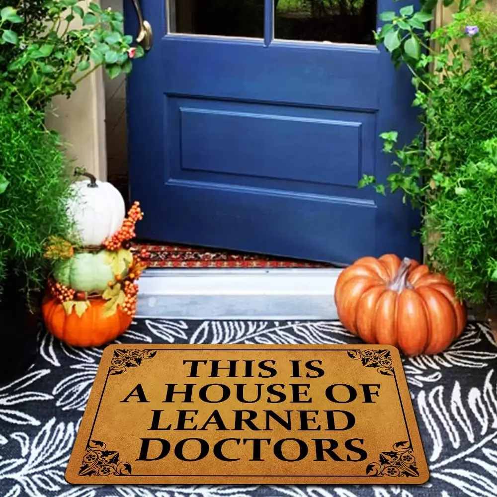 This Is A House Of Learned Doctors Entrance Doormat Anti-slip Rubber Floor Mats Ins Style Porch Door Rug Entryway Door Mat