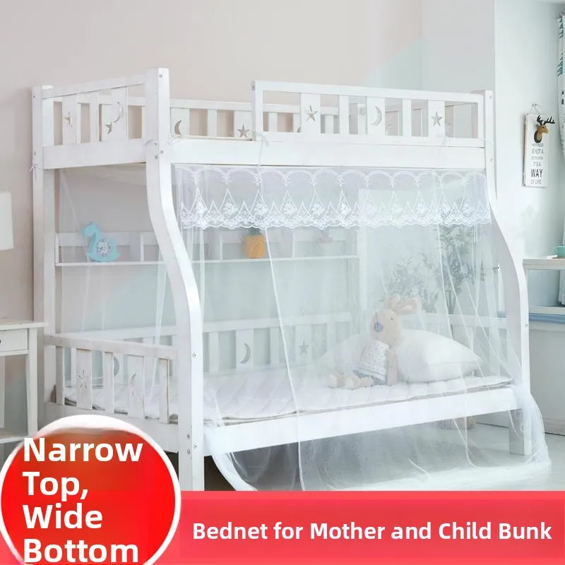 

Детская двухъярусная кровать Princ Sle с москитной сеткой, конической пылезащитной конструкцией и лестницей для домашнего использования