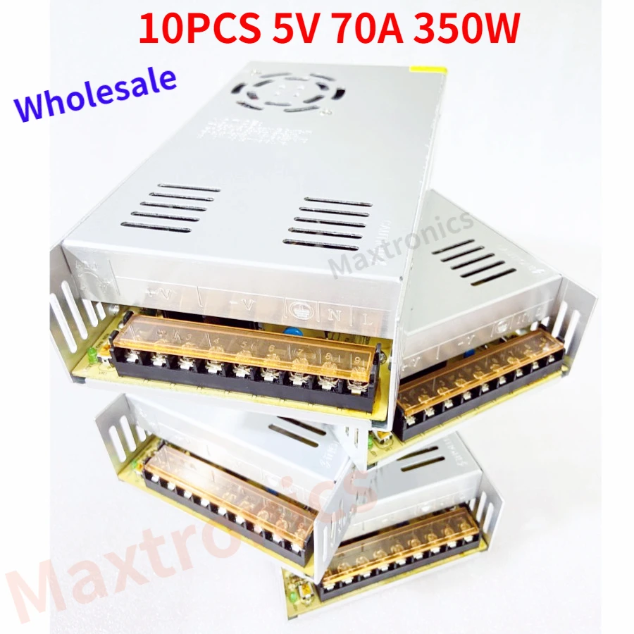 

Wholesale10pcs 5V 70A 350W Switch LED Power Supply Driver For Input AC110-220V To DC5V LED Lighting Transformer LED Strip/Module