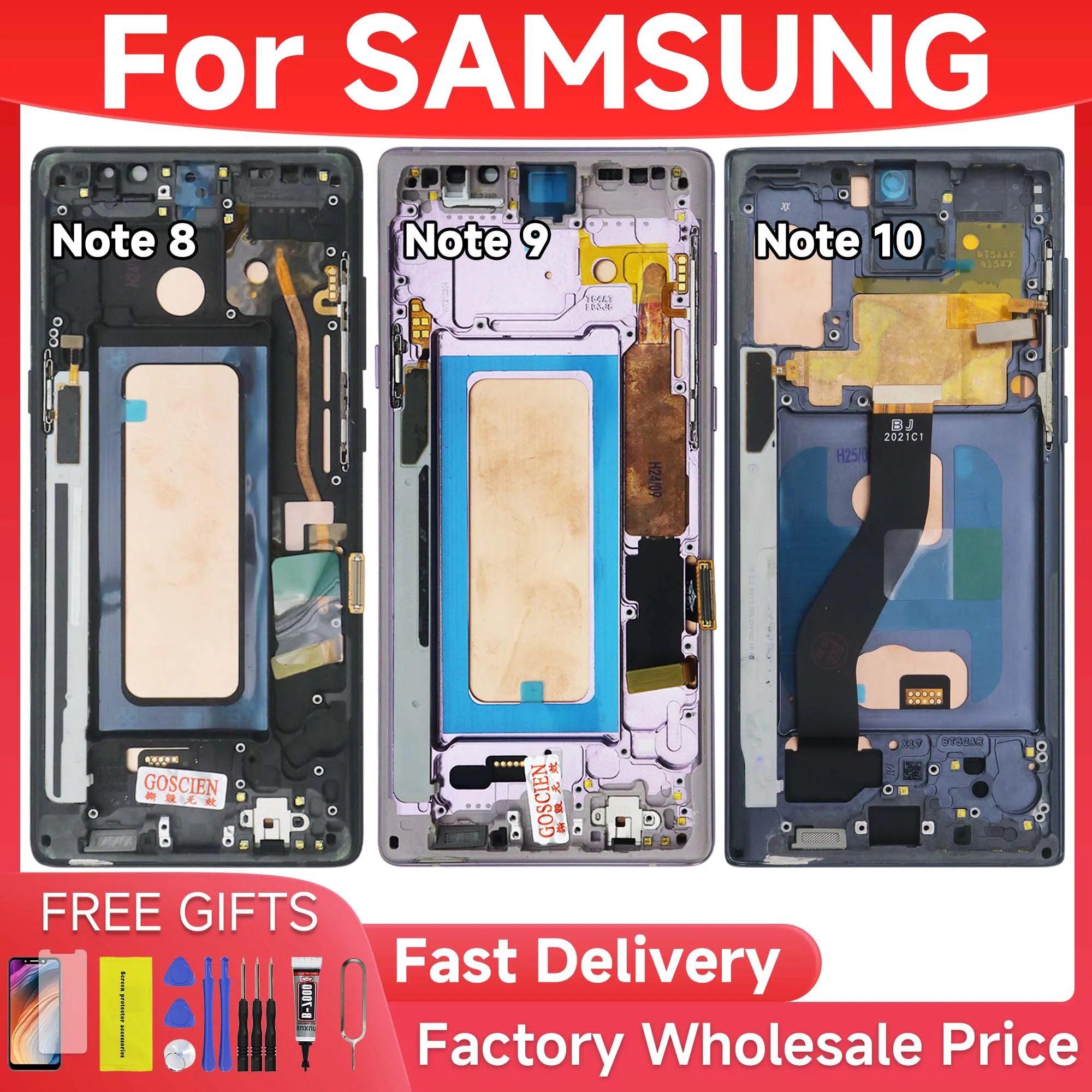 

ЖК-дисплей для Samsung Note 8 Note 9 Note 10, сенсорный экран с дигитайзером в сборе, ЖК-дисплей с рамкой Note 8 Note 9 Note 10