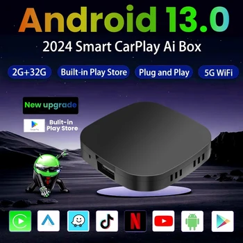 2024 CarPlay Smart Ai Box Android Wireless CarPlay Android Auto Adapter For Netflix For YouTube car intelligent systems 5GWiFi