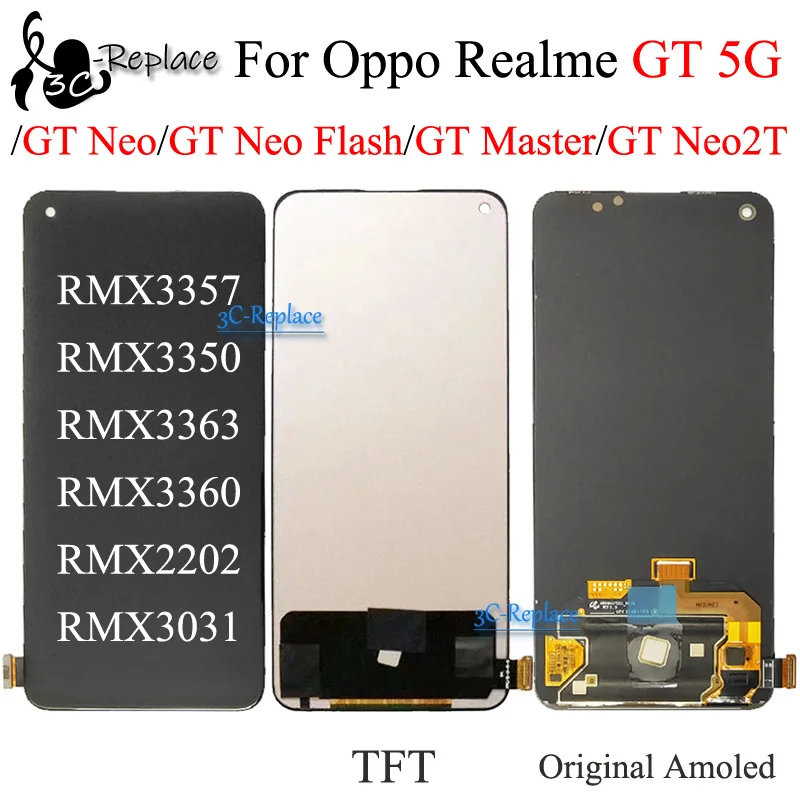 Amoled / TFT 6.43 inch For OPPO Realme GT 5G GT Neo Master Neo Flash Neo2T LCD Display Touch Screen Digitizer Assembly