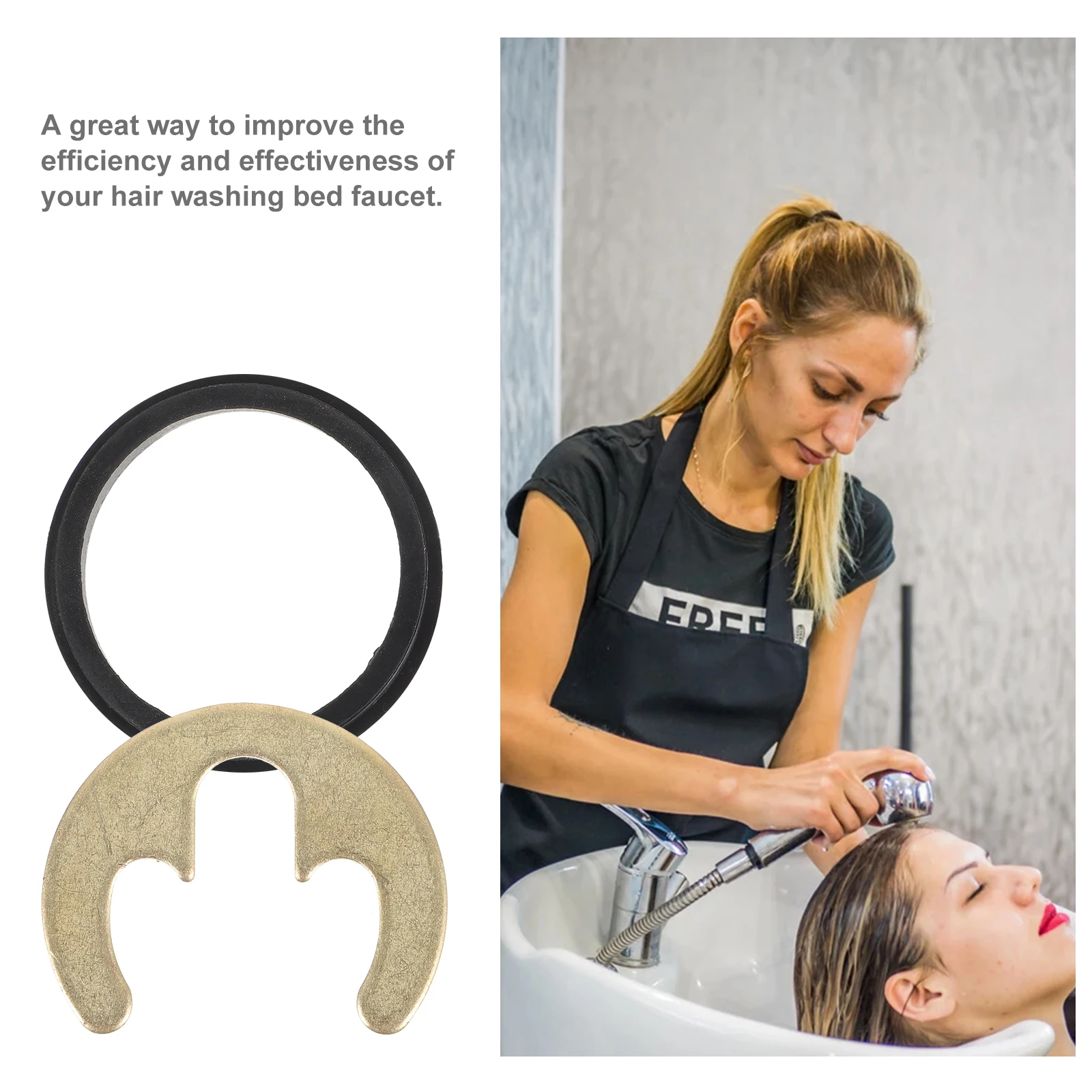 حلقة الاحتفاظ بحلقة إحكام لغسل الشعر، صنبور السرير، مشبك حديد C، حل تثبيت عالي التحمل غير قابل للتشوه للصنبور