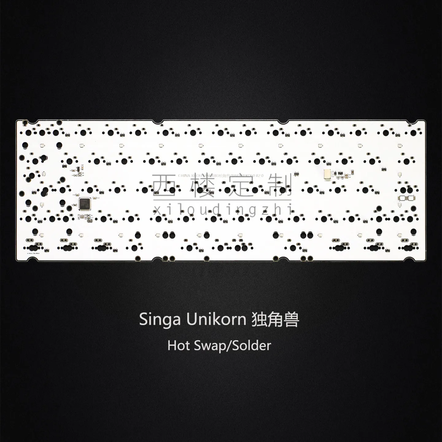 1k PCB Red Color 1.6mm compatible with Singa Unikorn Keyboard Hotswap/Solderable RGB underglow - view 5