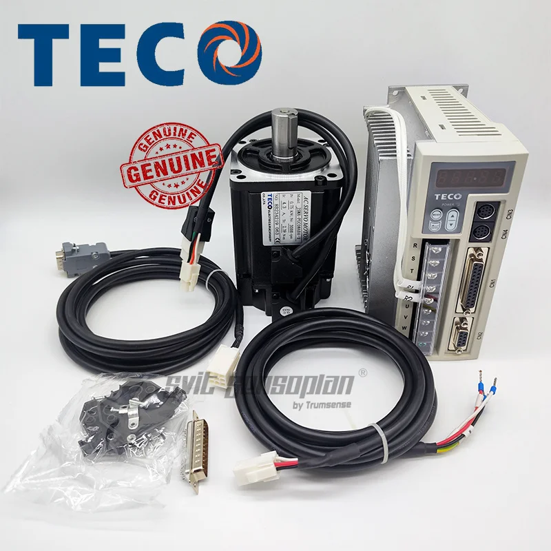 

100% Genuine TECO 750W AC Servo Motor JSMA-PUC08ABA And 0.75 Kw Servo Drive JSDEP-20A with 3 Meter Encoder and Power Cable