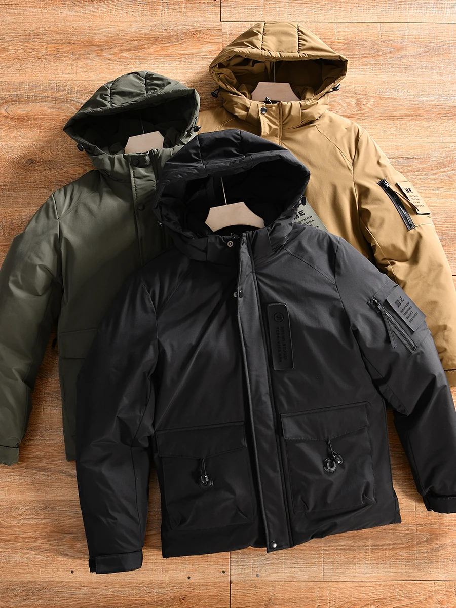 Thickened Winter Cotton Jacket Men's Fashionable All-Match Hooded Waterproof Windproof Youth Popular Standard Fit Long Sleeve...