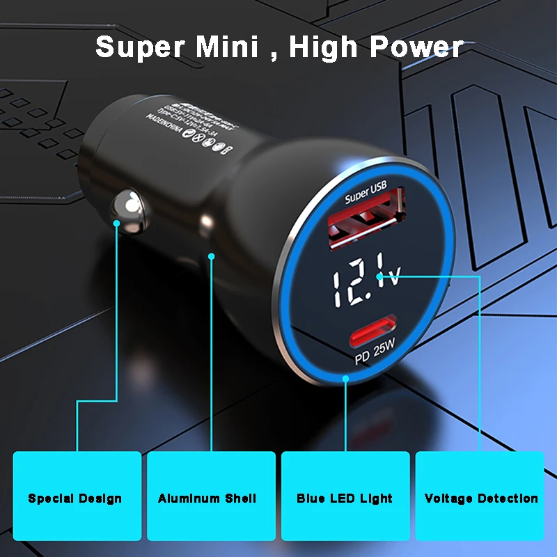 65W Supervooc 2.0 + 25W PD PPS Fast Car Charger For iPhone 13 Samsung S21 OPPO Find X2 Pro Reno 4 3 Realme 8 7 6 Pro USB-C Cable