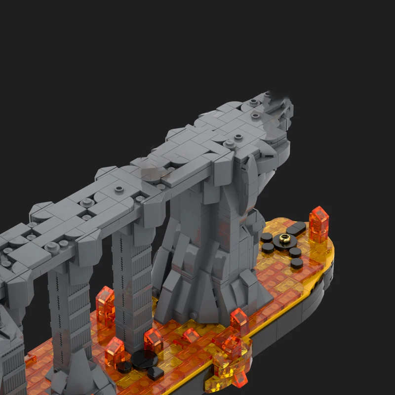 Anel popular filme modelo moc tijolos de construção chama rock vulcão tecnologia modular presentes feriado montar crianças brinquedos terno