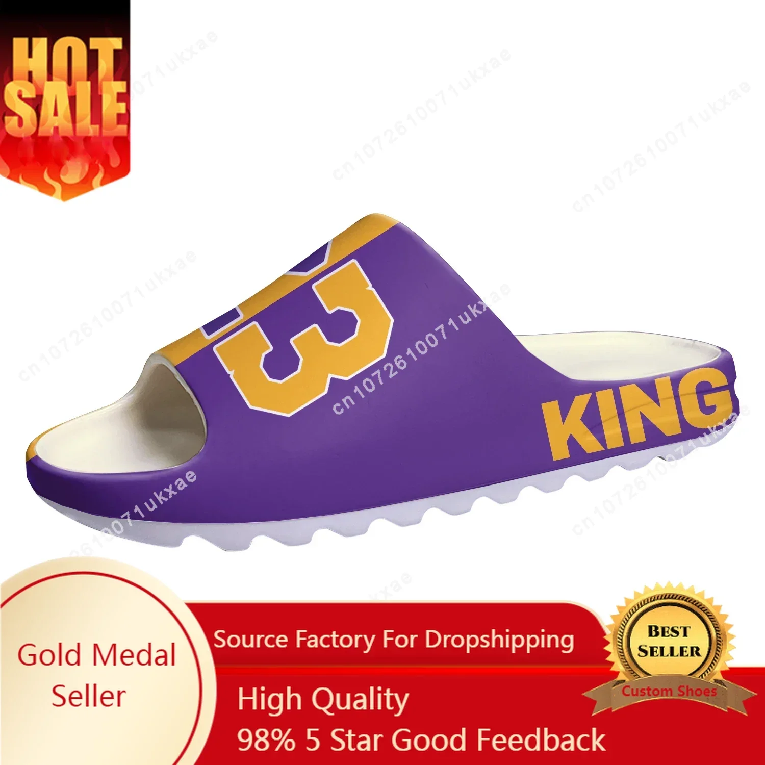 

Los Angeles Basketball King Number 23 6 Soft Sole Sllipers Home Clogs Custom Step On Water Shoes Mens Womens Teenager Sandals