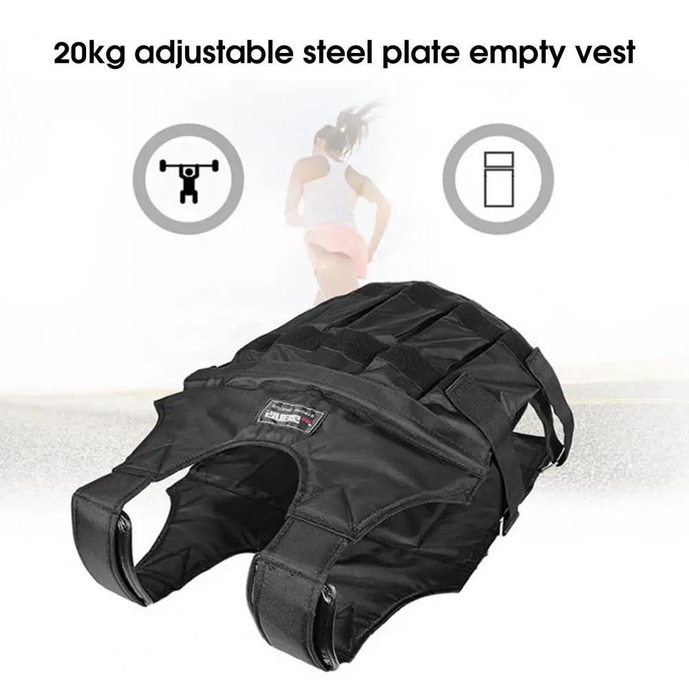 Fine Sewing  Practical 20Kg Loading Weighted Jacket Shock Absorption Weighted Vest Wear-resistant   for Workout