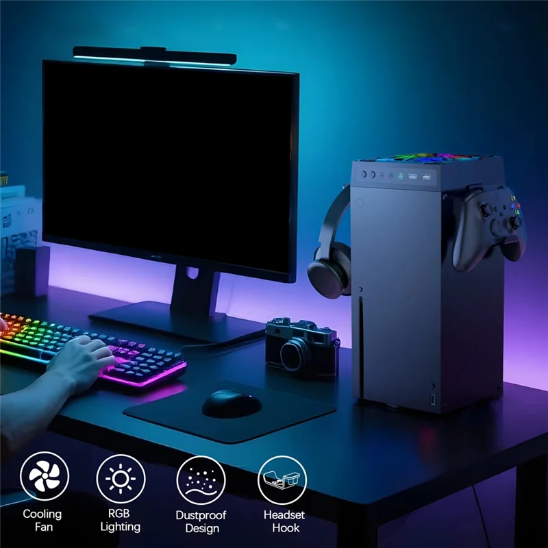 مروحة BNVN-متخصصة بشريط إضاءة ملون مقاومة للغبار لسلسلة X- تتضمن مراوحًا منخفضة الضوضاء مثبتة على علوية ومرشحات غبار