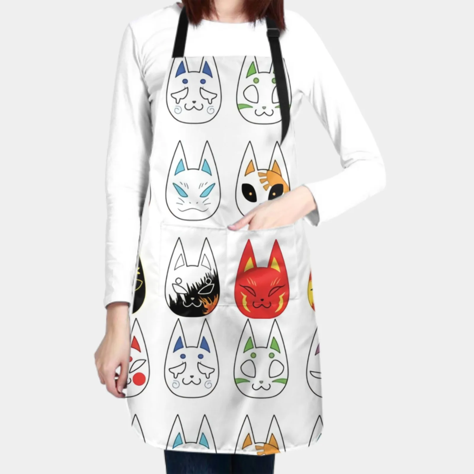 Ferocious Kitten Waterproof Apron with 2 Pockets Kitchen Chef Apron  Apron for Hair Brushing Cooking Baking Painting Gardening