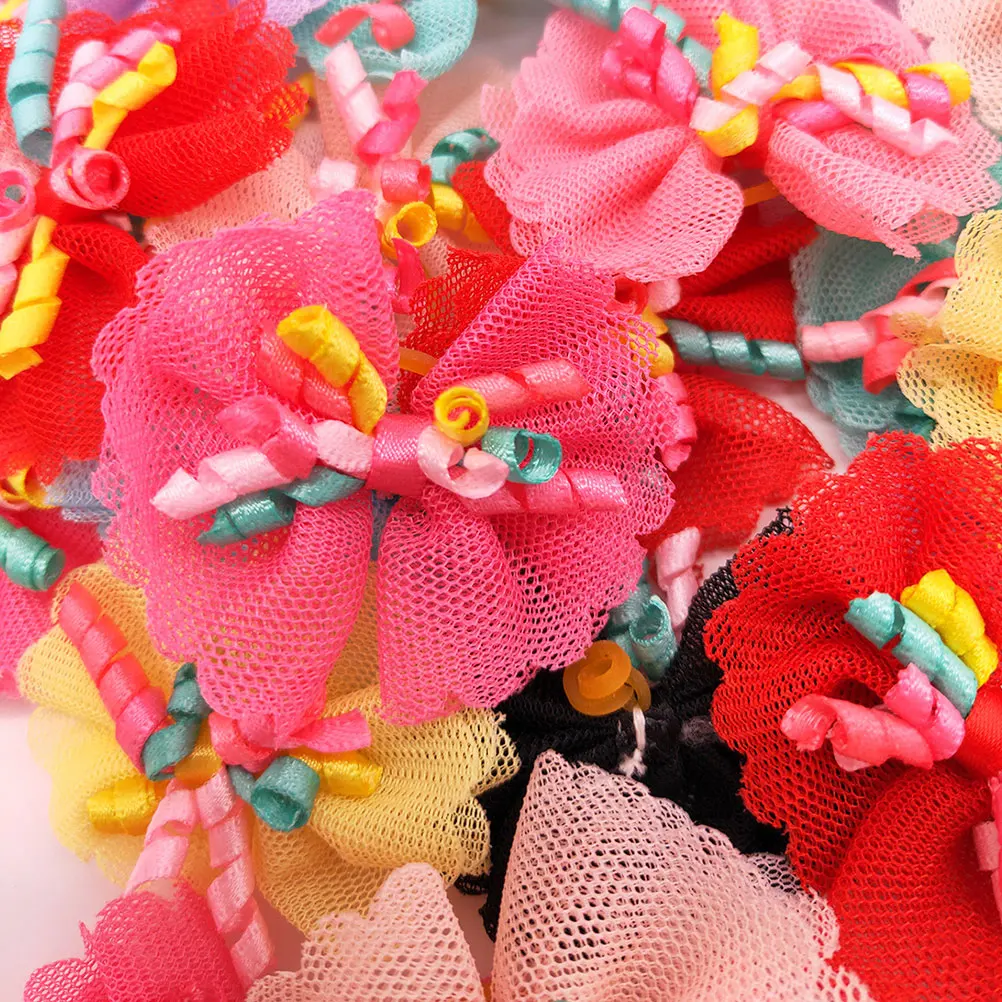 

20pcs Dog Hair Bows Pet Hairb s Bowtie Accessories Christmas Headdress Halloween Theme Party Decorative Small Medium Dogs Girls