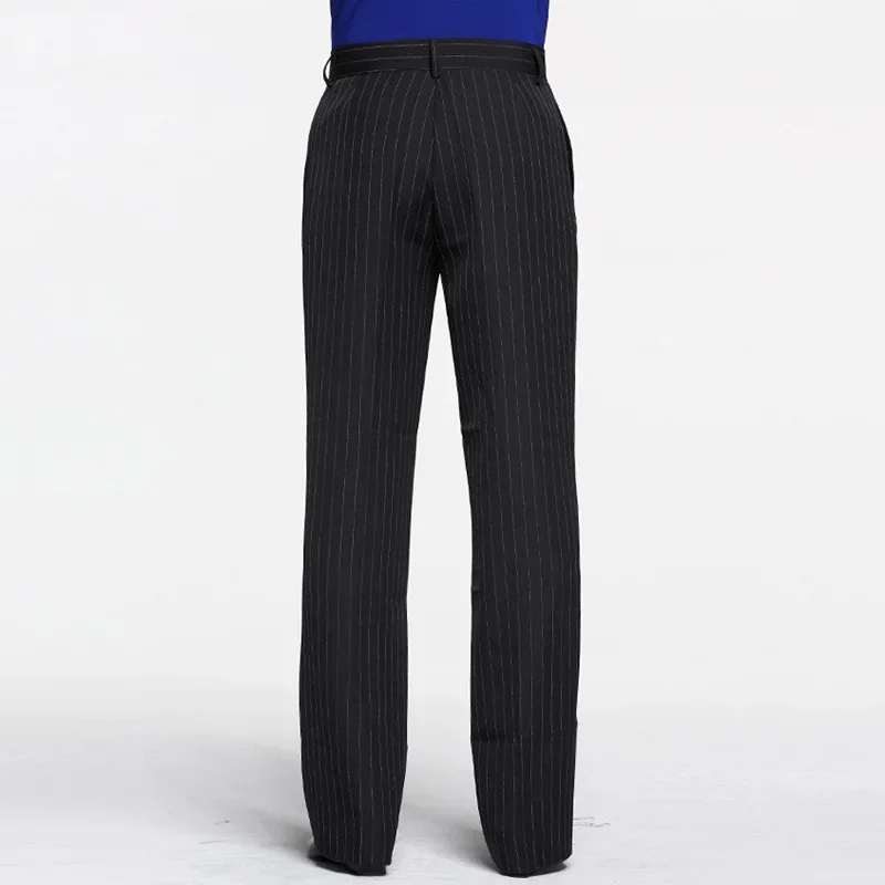 Men Dance Pants Men Ballroom Latin Dance Standard Pants Adults Straight-legged Stripe Trousers Men Samba Rumba Dance Clothing