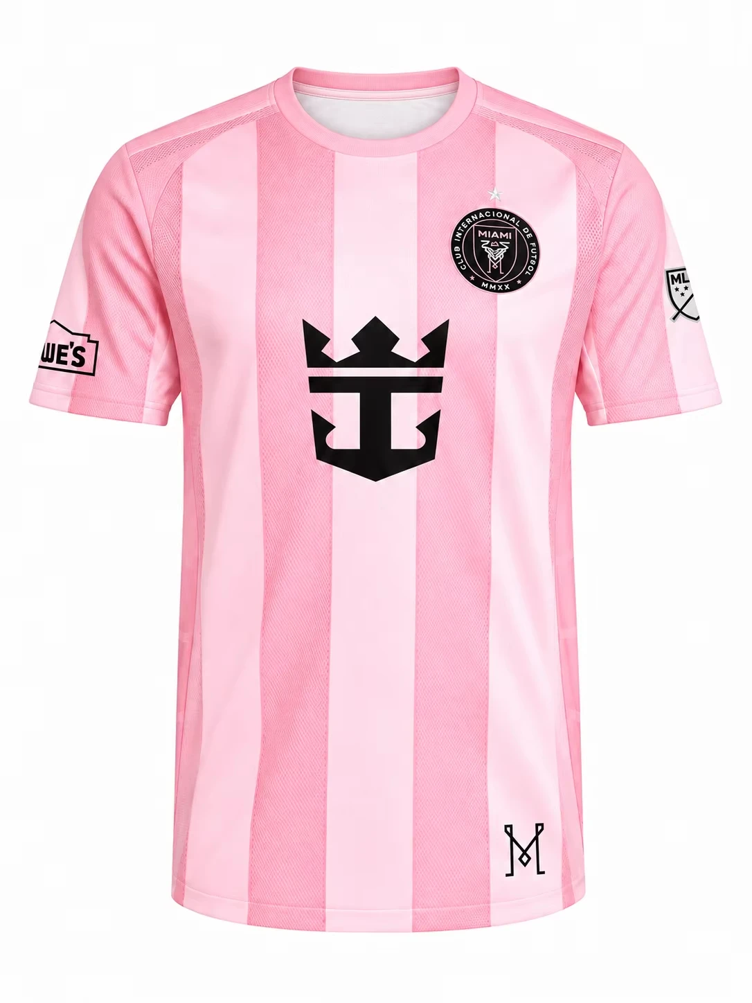 2026 new Best-Seller Trending Pink Vertical Stripe Soccer Jersey Short Sleeve T-Shirt, Sports Enthusiasts Daily Wear Item
