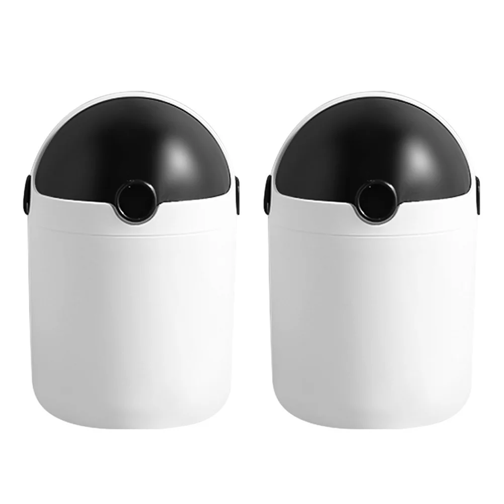 

2 Pcs Desktop Trash Can Bin Recycling Garbage Waste for Bathroom Cans Auto Household