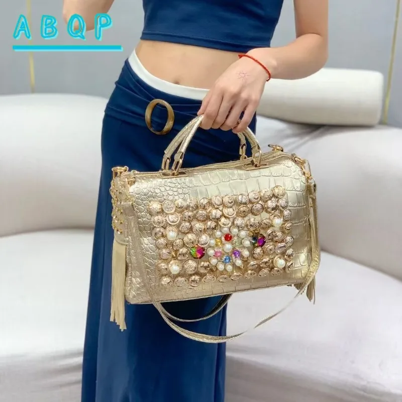 

Fashion Shoulder Bag High-end New Diamond-encrusted Fringed Handbag Large Capacity Messenger Crossbody Bag