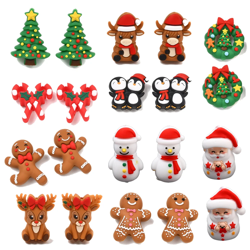 Bracelet Beaded Men - 20pcs Christmas Holiday Silicone Focal Beads