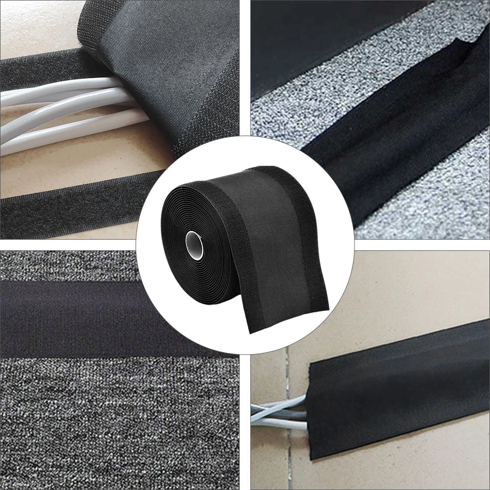 Wire Hider for Cords Carpet Sleeves Hook and Loop Strap Cover Round Floor Cable