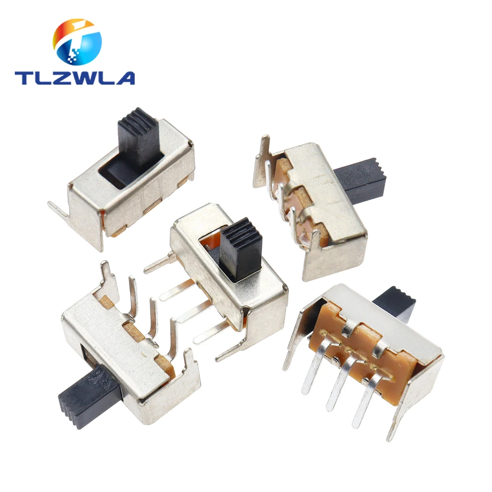 10 sztuk SS12F23 SS12F23VG5 0.5A 50V przełącznik dwupozycyjny 3PIN 1P2T 90 stopni zakrzywiona igła przełącznik suwakowy uchwyt wysoki 5mm