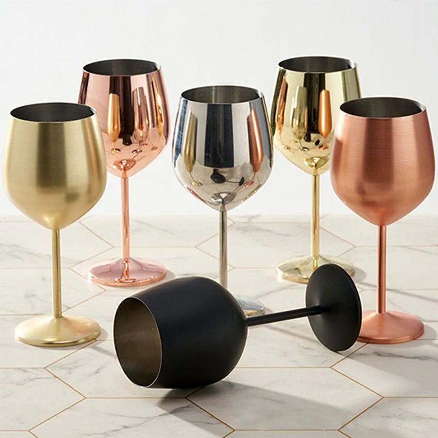 18oz 304 stainless steel single-layer red wine glass, wine glass, champagne glass, 304 stainless steel light luxury