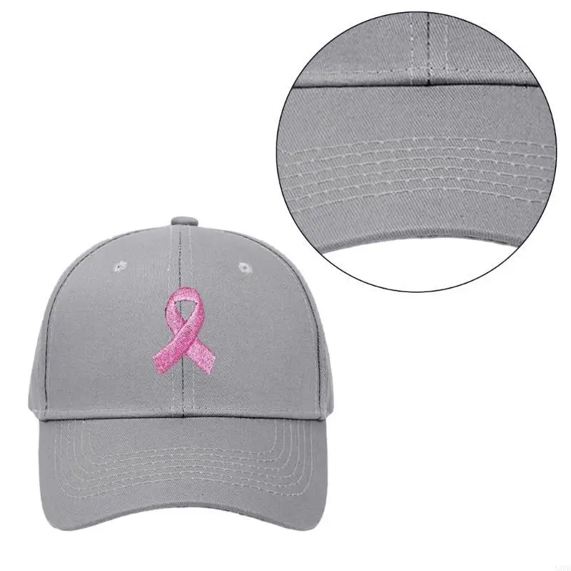 Chapeau Baseball avec ruban rose brodé, casquette sensibilisation sida en matière santé, casquette anti-soleil pour