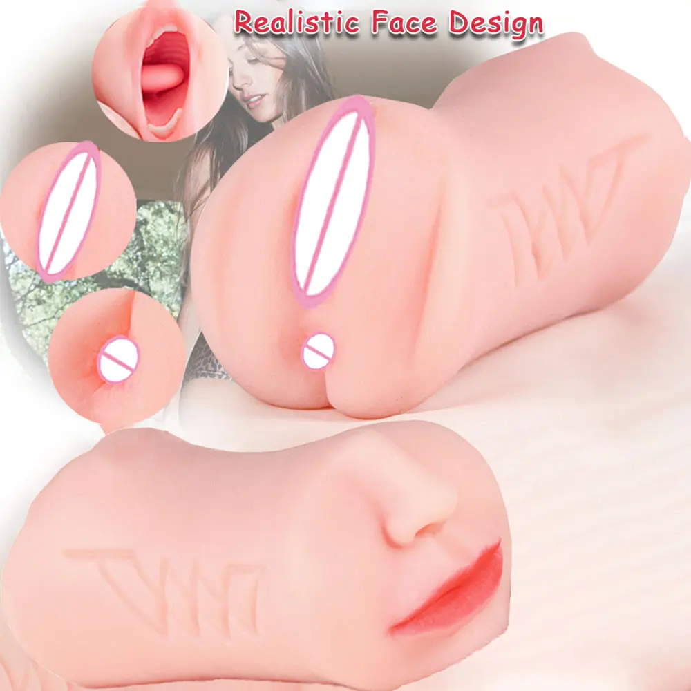 Men's Pocket Stroker Toy with Realistic Textured Mouth Deep Throat Oral Blowjob Male Sex Toy Sex Doll for Adult Man Masturbation