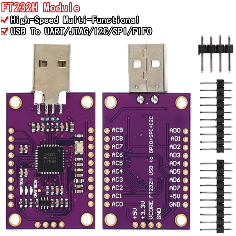 MCU FT232H USB إلى JTAG UART FIFO SPI I2C عالية السرعة متعددة الوظائف FT232H وحدة المنفذ التسلسلي