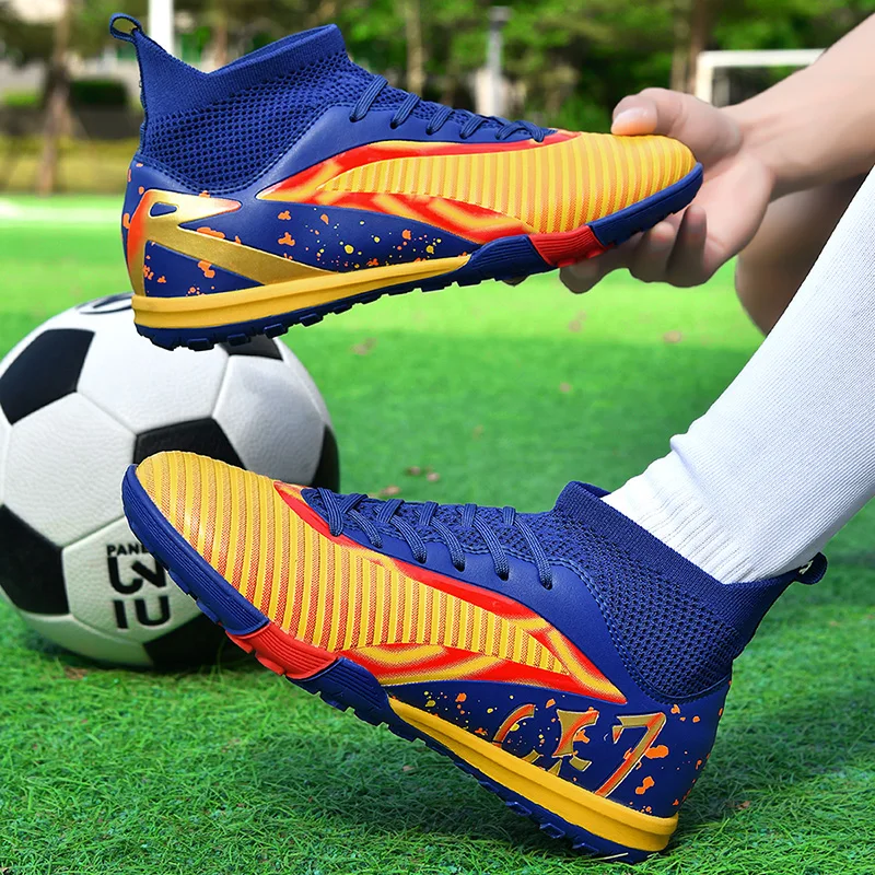 New Men Soccer Shoes Adult Non-Slip Boys Adult Futsal Sport Football Boots Grass Cleats Indoor Ultralight Turf Comfortable