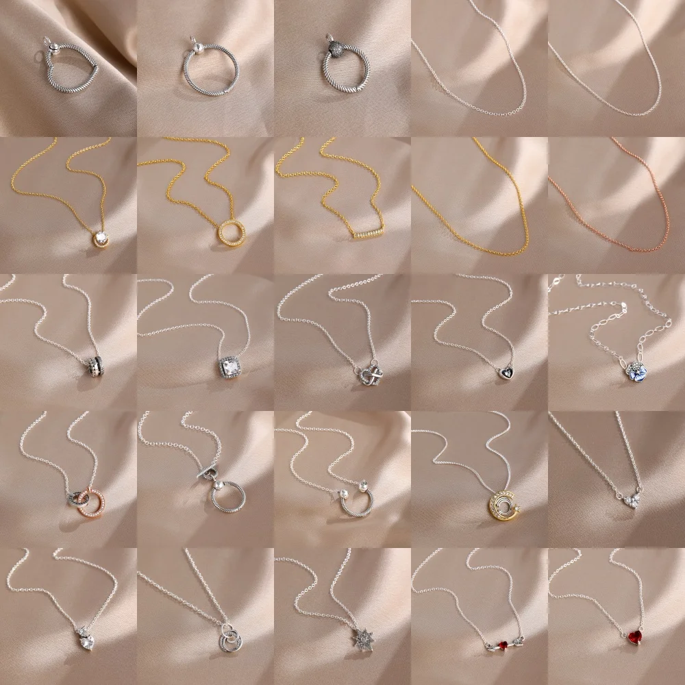 

New Hot Selling 925 Silver,Heart-Shaped,Square,Red Arrow Core Necklace for European Womenexquisite High-Quality Jewelry Gifts