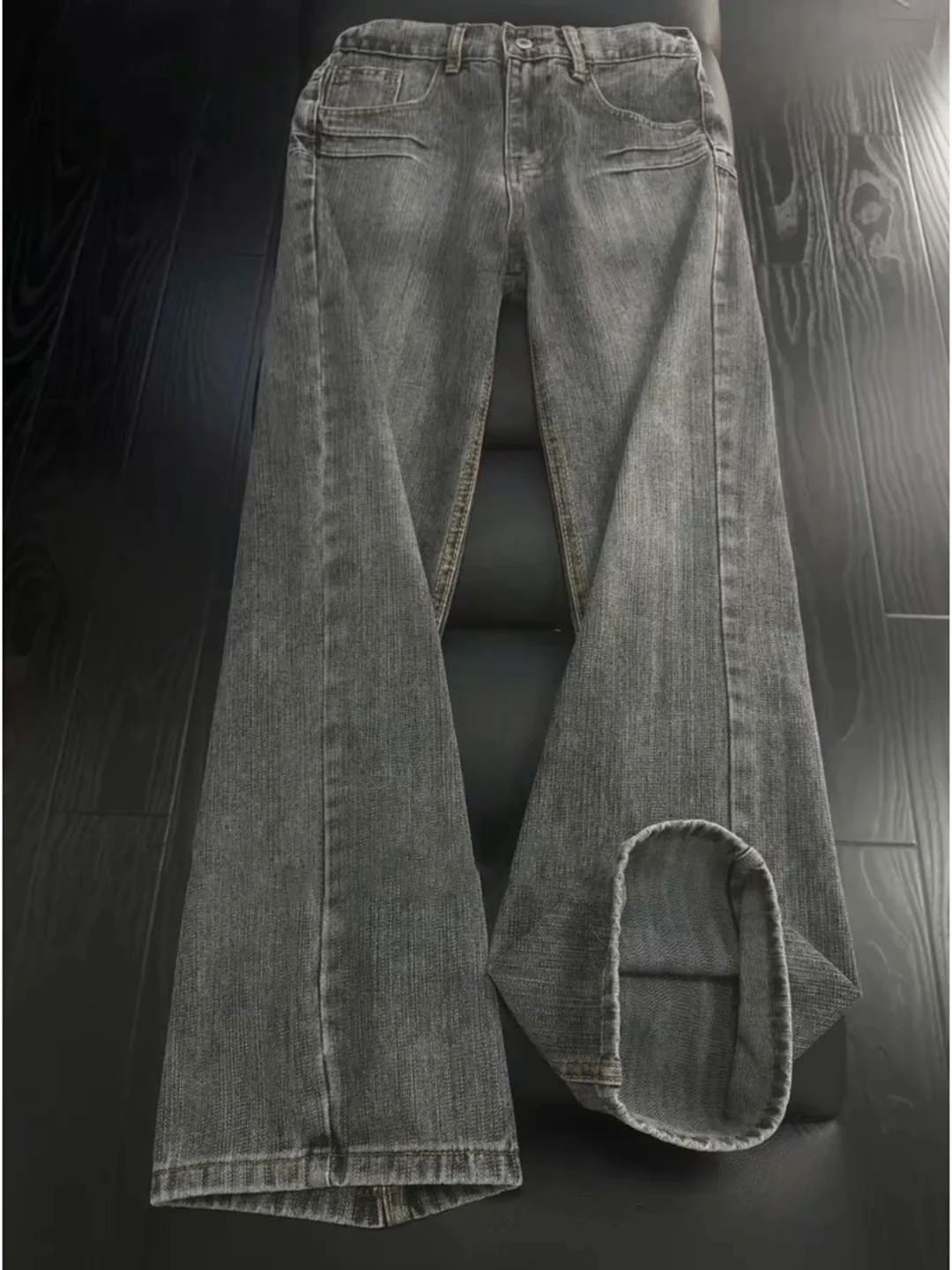 

Bla Cleanfit Distred Knife Jeans Men's Straight Leg Micro Flare Pants American Street Workwear Casual Jeans