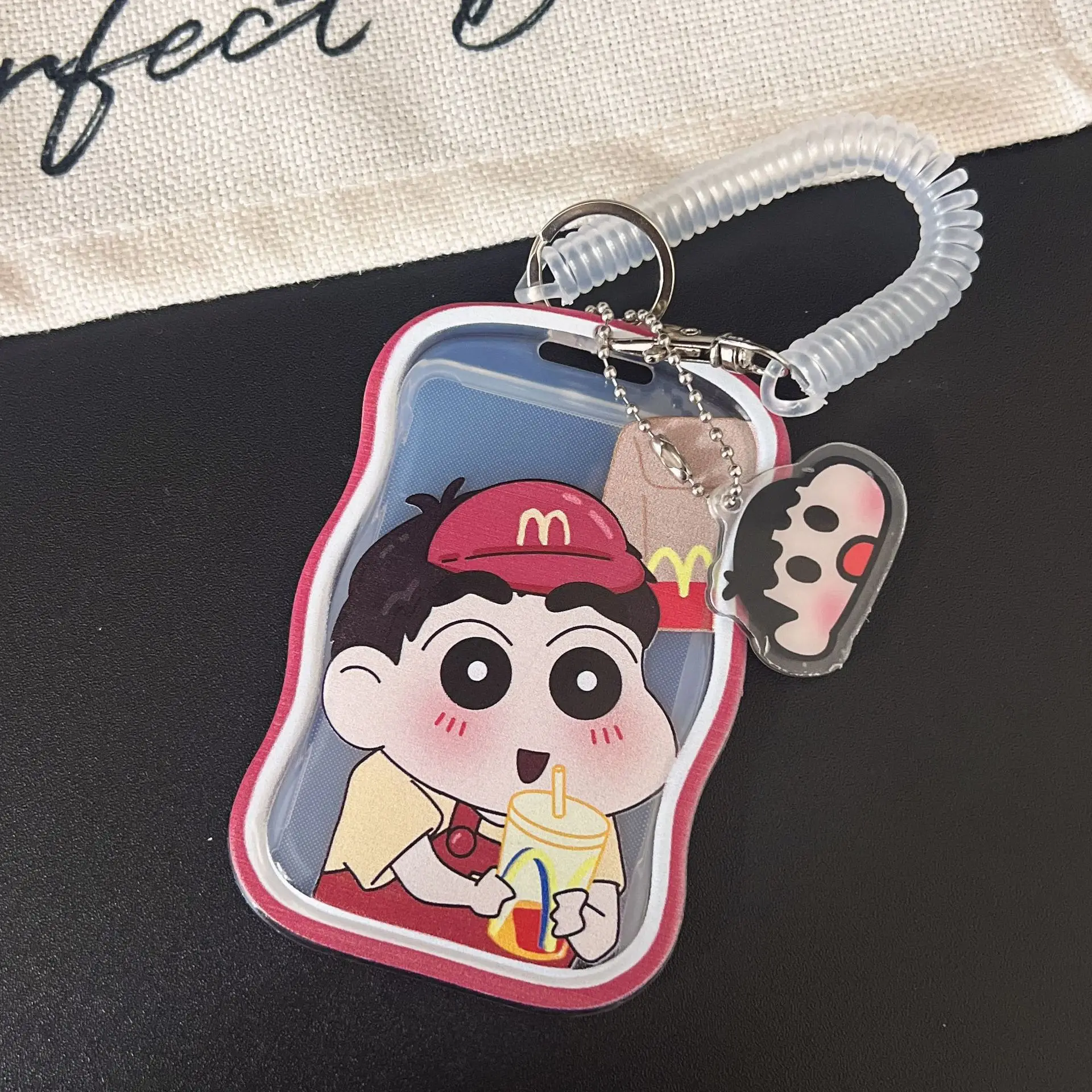 

Crayon Shinchan Photo Card Holder Design Idol Photo Sleeve Keychain Photocards Protector Case Transparent Card Holders Card Case