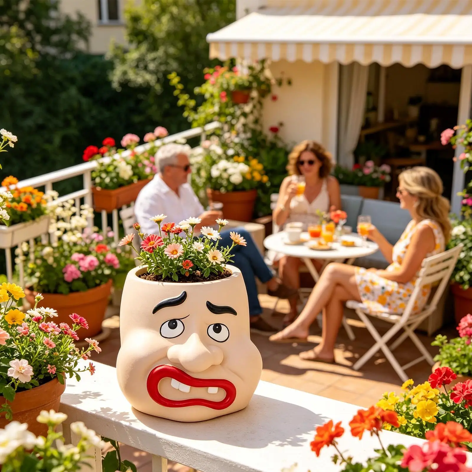 

Funny Planters Decorative Cute Portable Colorful Container Face Planters Pots Head For Garden Office Shelf Bookshelf Courtyard