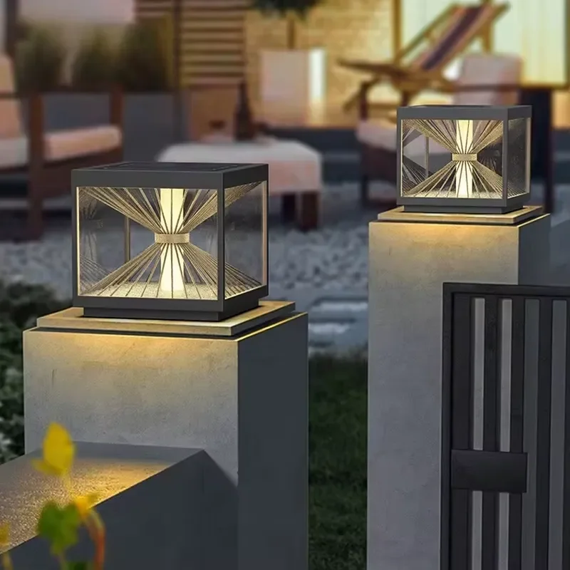 

Outdoor Solar Waterproof LED Pillar Lights IP65 Garden Bollard Light Villa Courtyard Wall Lighting for Gardens and Courtyards