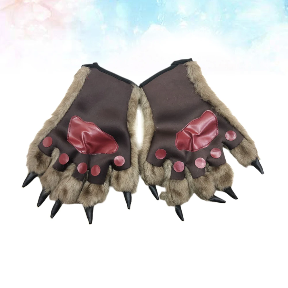 

1 Pair Werewolf Wolf Gloves Animal Paw Gloves Wolf Costume Accessories for Halloween Performance Masquerade Cosply