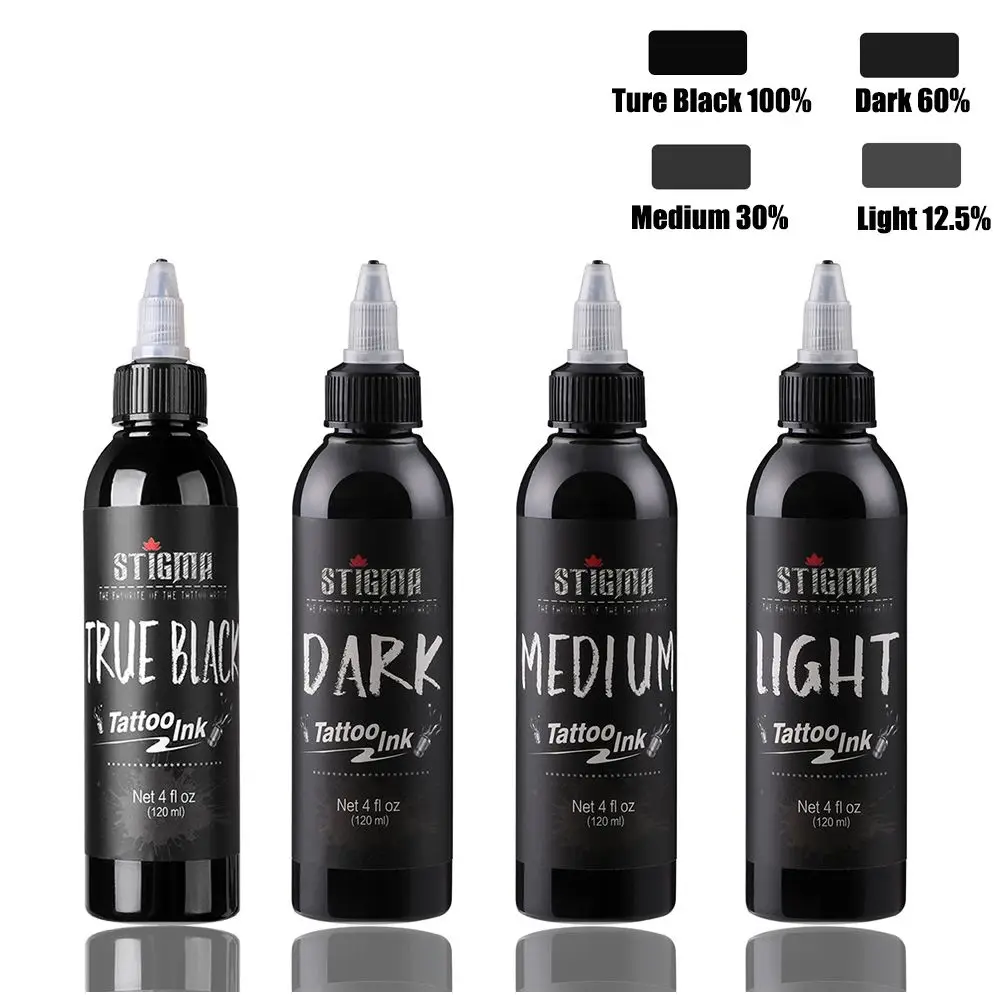 120ml/Bottle Black Tattoo Ink For Body Art Permanent Natural Minerals Safe Pigment Microblading Professional Tattoo Paint Ink