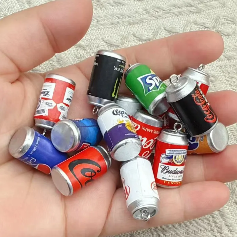 10 peças de pingente de resina em formato de mini garrafa de bebida, para fabricação de joias DIY, brincos, colares, acessórios para pulseiras.