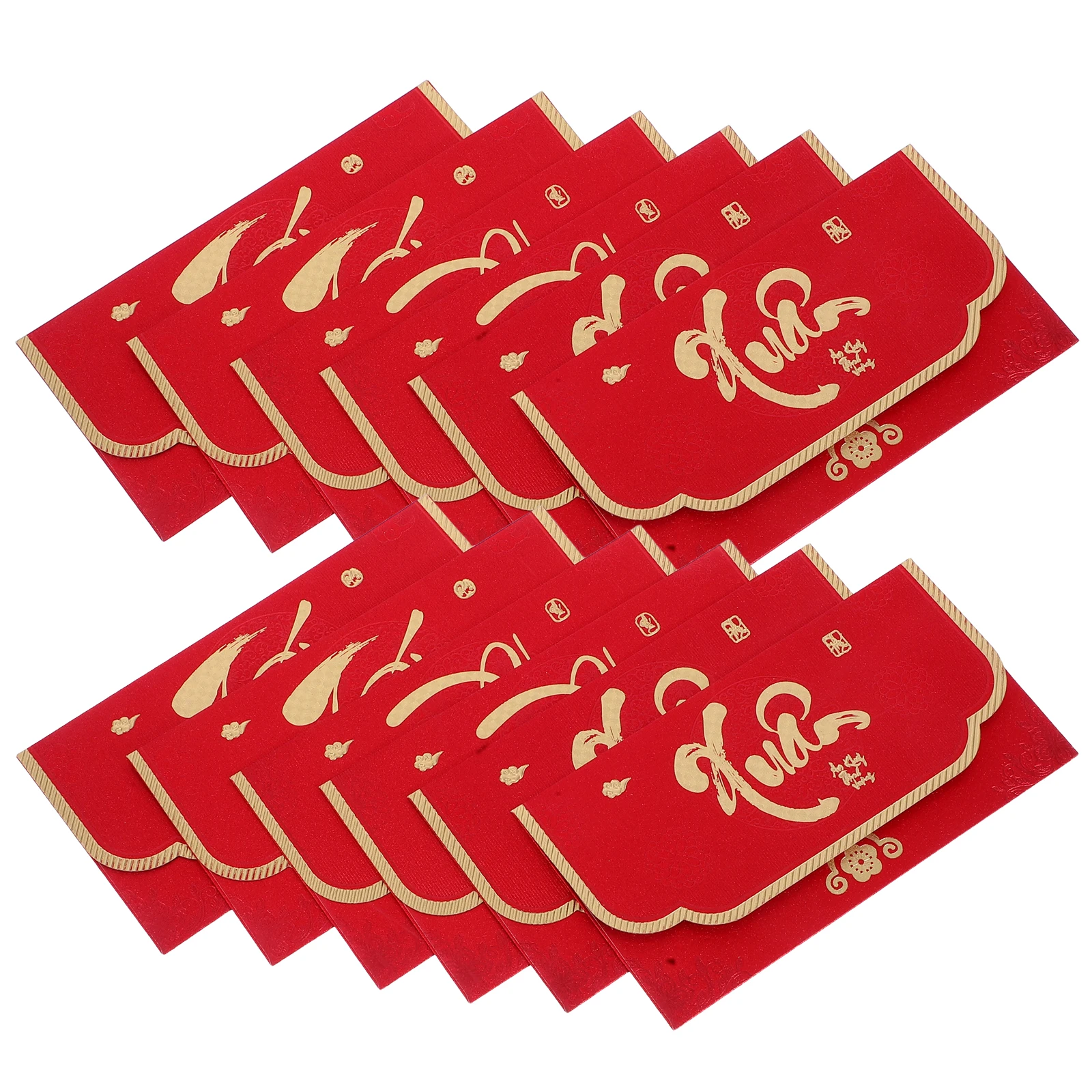 

12 Pcs Vietnamese Red Envelope Money Pockets Decorative Packet Festival Frosted