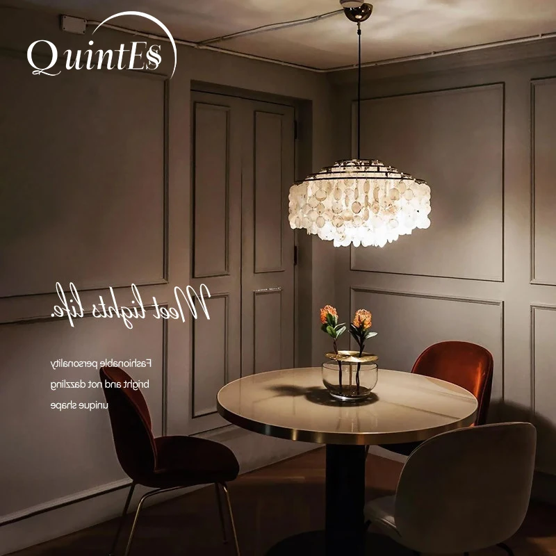 2026 Modern Shell LED Pendant Lamp Gold Chrome Seashell Ceiling Chandelier Hanging Light Fixtures Home Luminaire Suspension