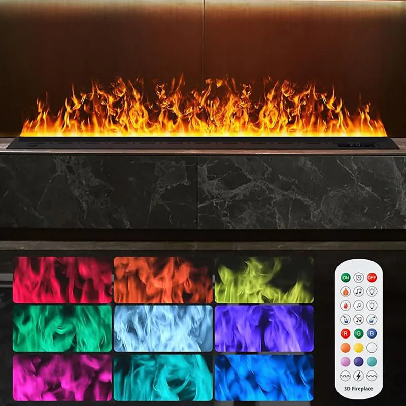 3D Atomized Fireplace With Colorful Steam Flame ECO Decorative Customized Mist Intelligent Indoor Electric Water Vapor Fireplace