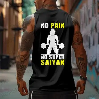 

Goku Sleeveless Workout Vest Fitness Training Tank Top Cotton Round Neck Youth Sports Shirt Lightweight Casual Fashion Wear