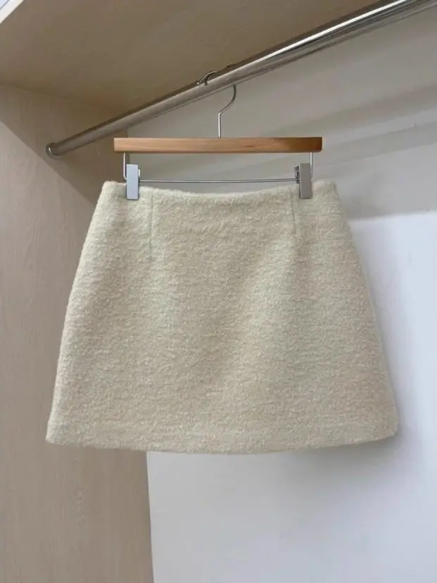 

Ele High Waist Woolen Skirt Women's A-Line Wrap Bodycon Skirts Dongda Gate Autumn Winter New Sle Ci Commute