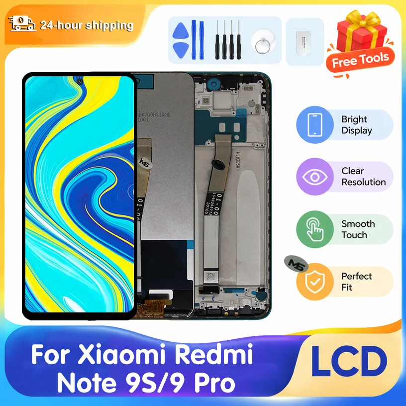 IPS For Xiaomi Redmi Note 9S LCD M2003J6A1G Touch Screen Panel For Redmi Note 9 Pro Display Digitizer Assembly Replacement Parts