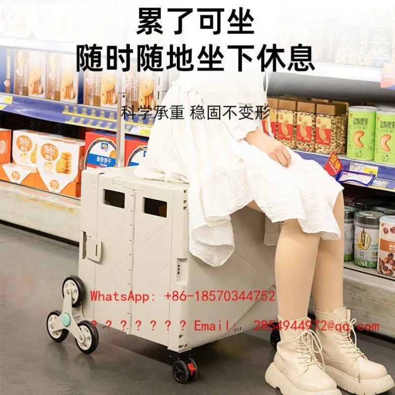 Picnic Trolley Case Outdoor Trunk Storage Case Portable Folding Shopping Cart