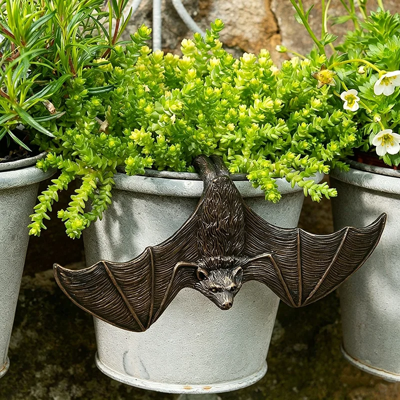 Resin flowerpot statue, hanging flowerpot, outdoor garden decoration, animal sculpture, flowerpot border decoration