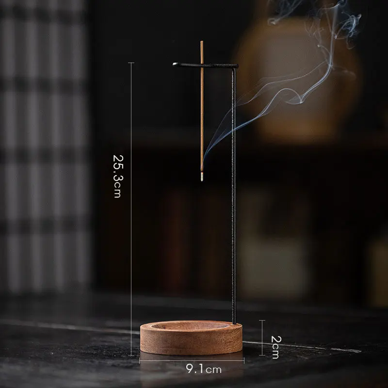 Creative Upside Down Incense Burner Wooden Round Incense Tray Ornament Bedroom Home Yoga Decoration Crafts Incense Stick Holder image 2