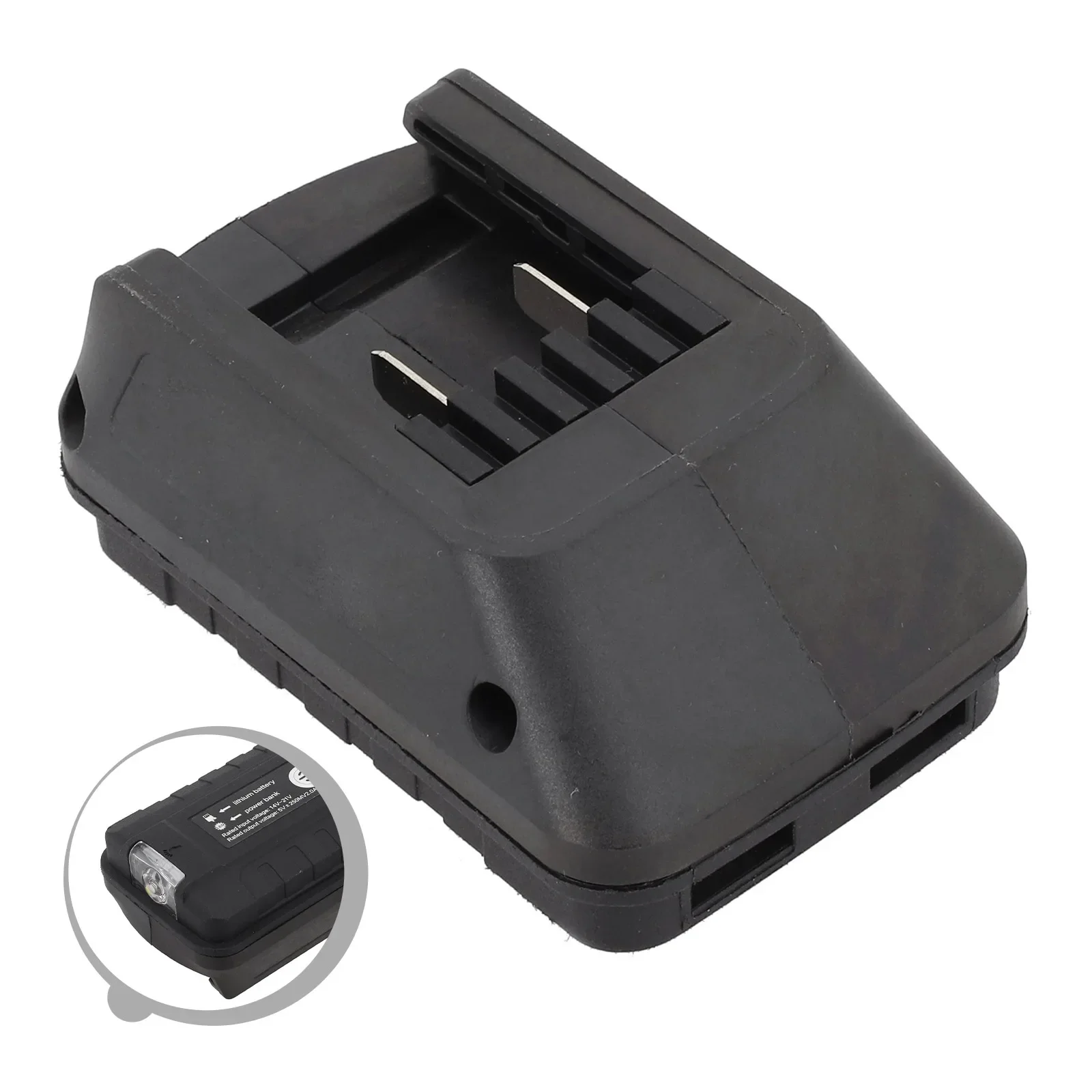 20V Battery Adapter Dual USB Adapter Home Improvement LED Work Light Power Source Anti-slip Design Anti-slip Design